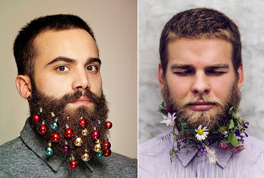 alt Takzvané beard baubles nebo květinové bradky se hodí nejen na divoké vánoční večírky.